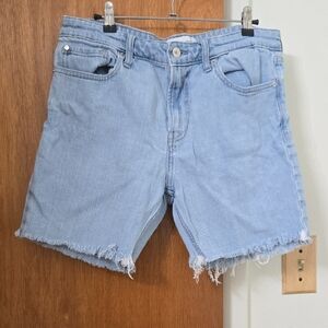 Calvin Klein Jeans Blue Jean Shorts with Frayed Hem